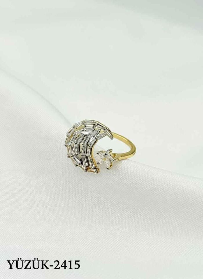 Çelik Baget Taşlı Yüzük (Ayarlanabilir) // YÜZÜK-2415