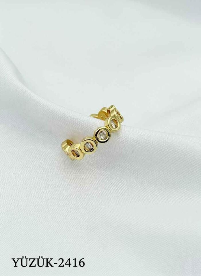 Çelik Taşlı Yüzük (Ayarlanabilir) // YÜZÜK-2416