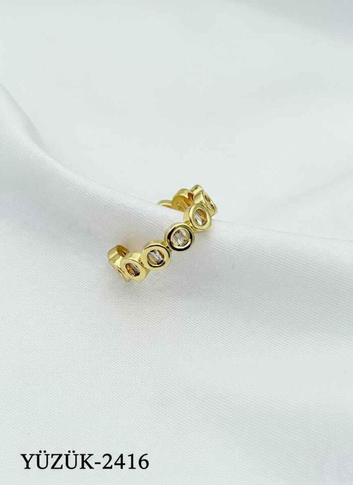 Çelik Taşlı Yüzük (Ayarlanabilir) // YÜZÜK-2416
