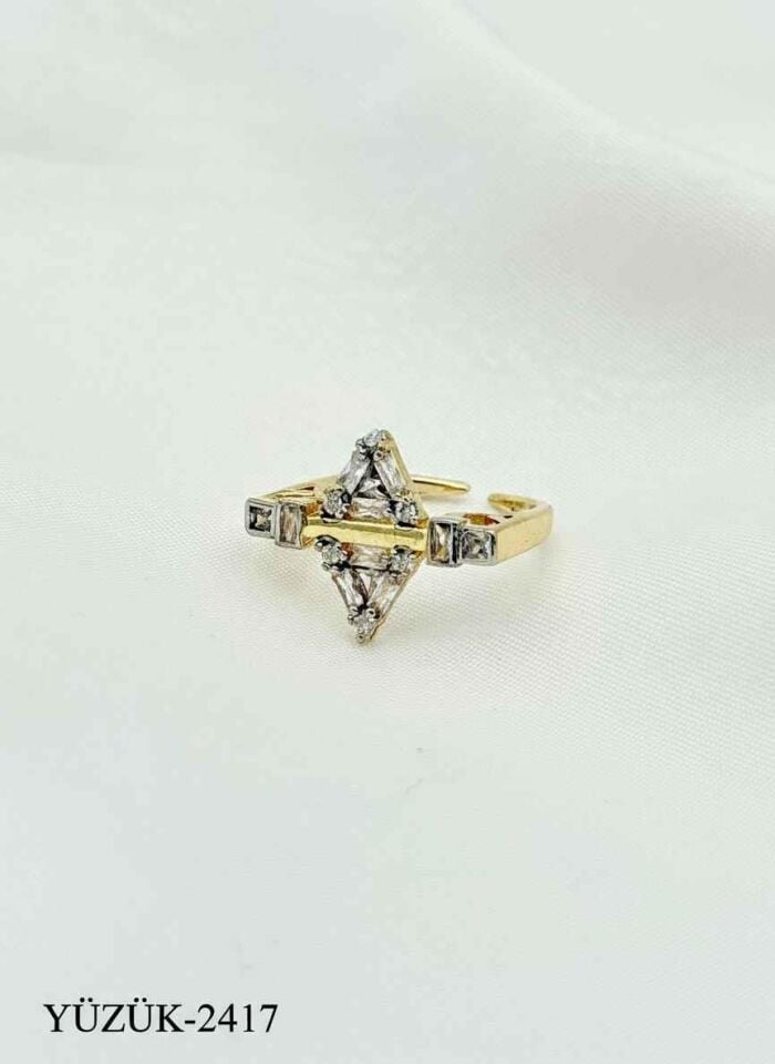 Çelik Taşlı Yüzük (Ayarlanabilir) // YÜZÜK-2417