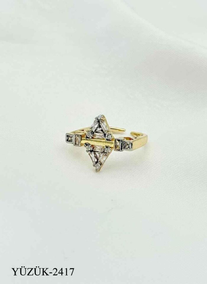 Çelik Taşlı Yüzük (Ayarlanabilir) // YÜZÜK-2417