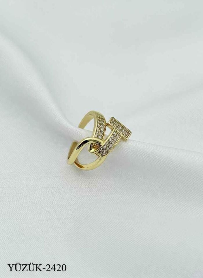 Çelik Taşlı Yüzük (Ayarlanabilir) // YÜZÜK-2420