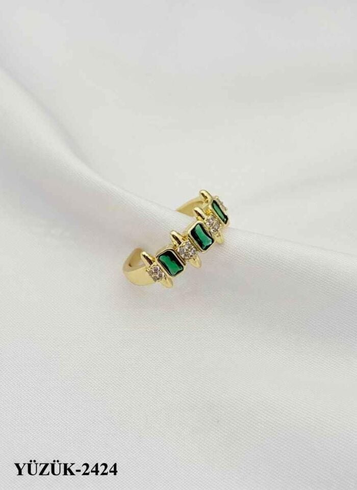 Çelik Taşlı Yüzük (Ayarlanabilir) // YÜZÜK-2424