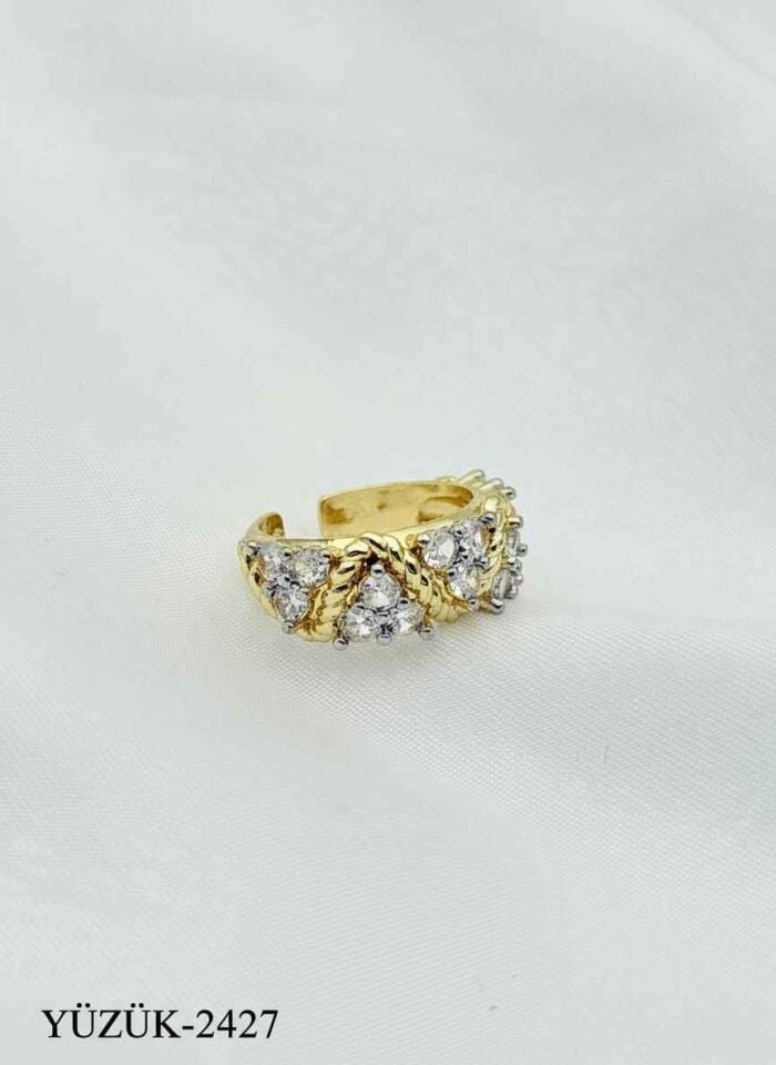 Çelik Taşlı Yüzük (Ayarlanabilir) // YÜZÜK-2427