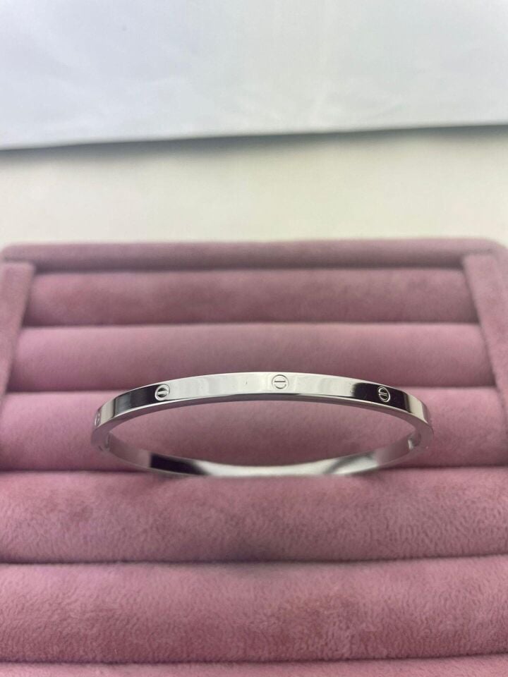 Çelik İnce CRT Model Taşsız Silver Bebe Boy Kelepçe // KELEPÇE-1050