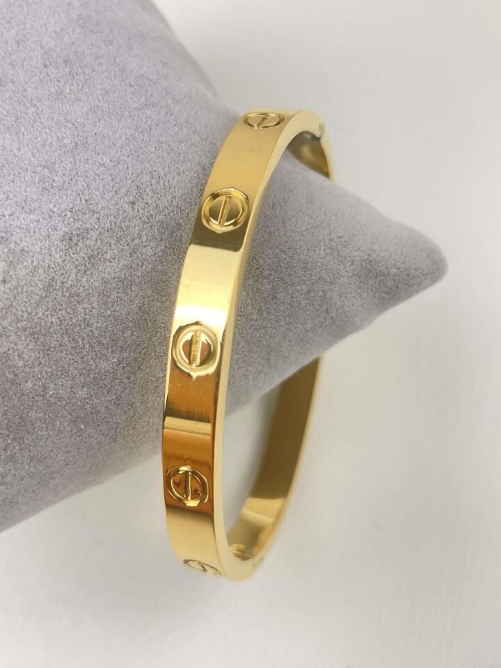 Çelik CRT Model Taşsız Gold Bebe Boy Kelepçe // KELEPÇE-1051