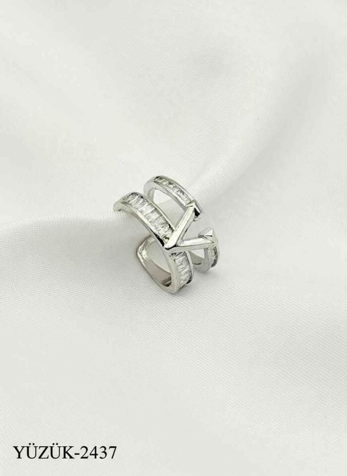 Çelik Taşlı Yüzük (Ayarlanabilir) // YÜZÜK-2437