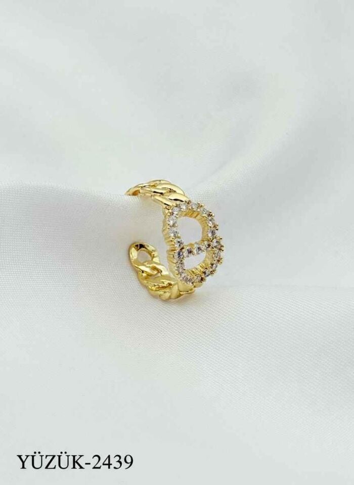 Çelik Taşlı Yüzük (Ayarlanabilir) // YÜZÜK-2439