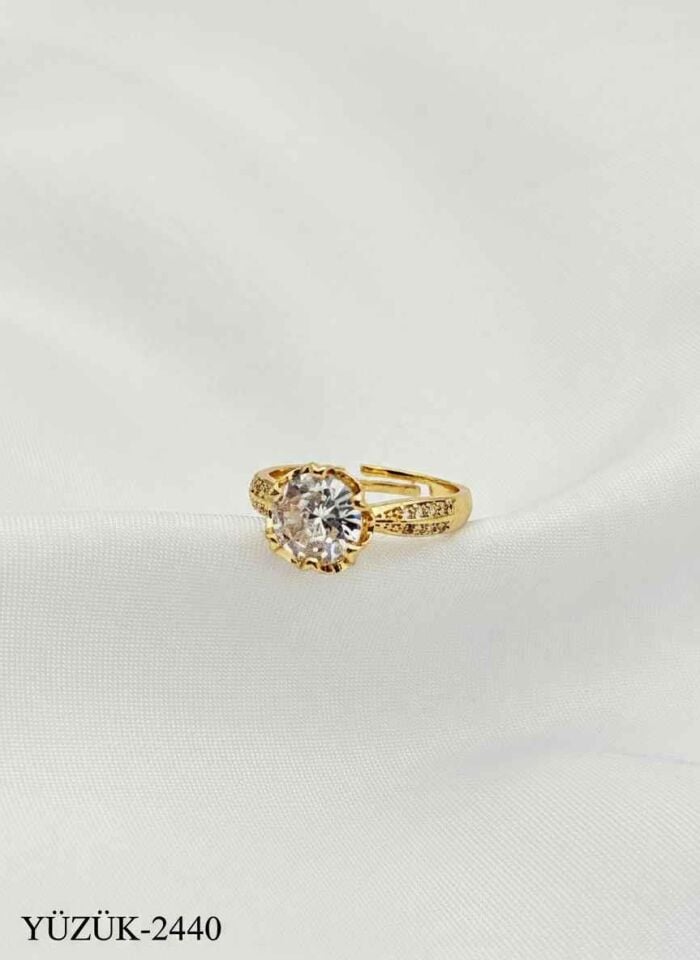 Çelik Tektaş Yüzük (Ayarlanabilir) // YÜZÜK-2440