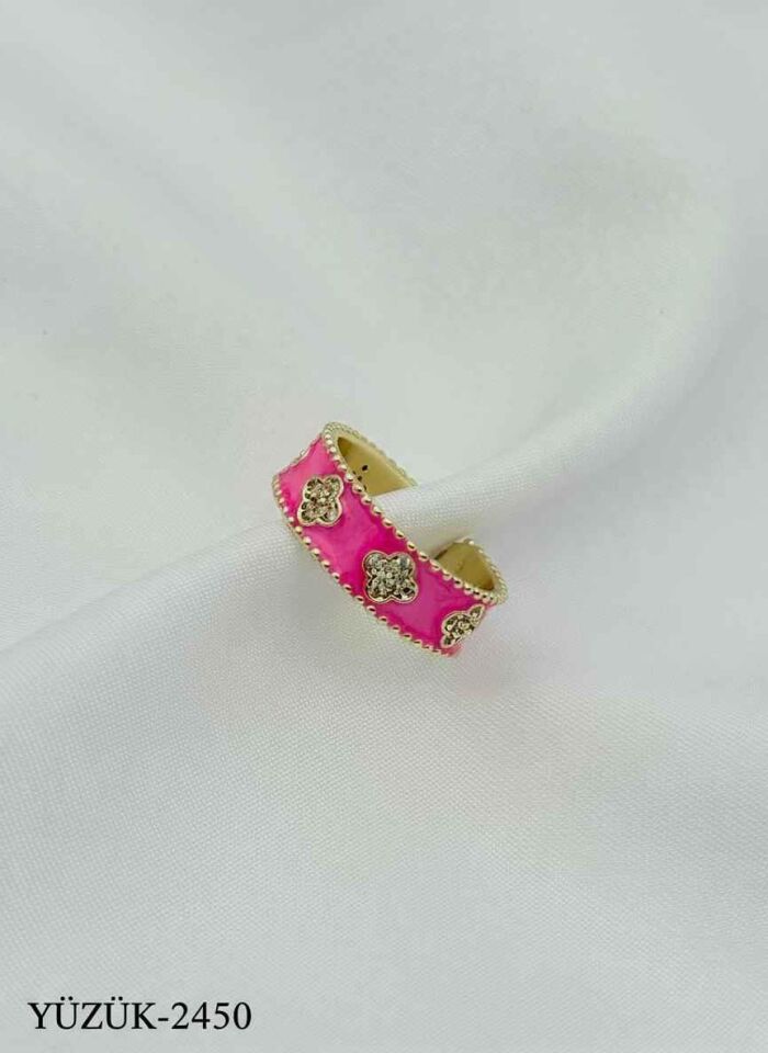 Çelik Desenli Mineli Yüzük (Ayarlanabilir) // YÜZÜK-2450