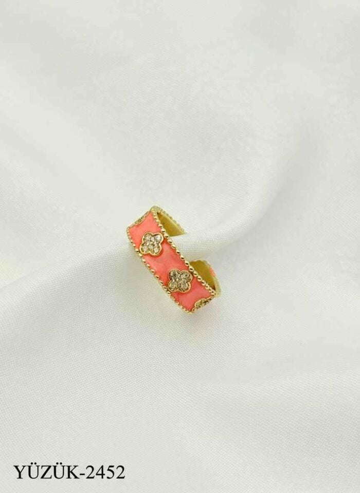 Çelik Desenli Mineli Yüzük (Ayarlanabilir) // YÜZÜK-2452