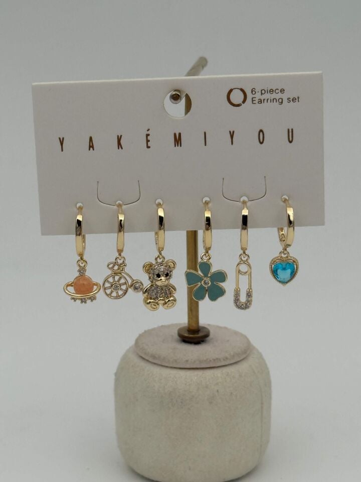 YAKEMIYOU 6'lı Set Küpe // ITHAL-3680