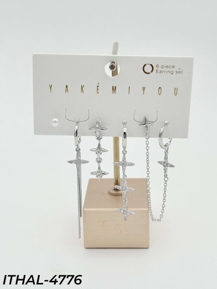 YAKEMIYOU 6'LI Set Küpe // ITHAL-4776