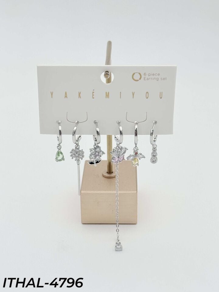 YAKEMIYOU 6'LI Set Küpe // ITHAL-4796