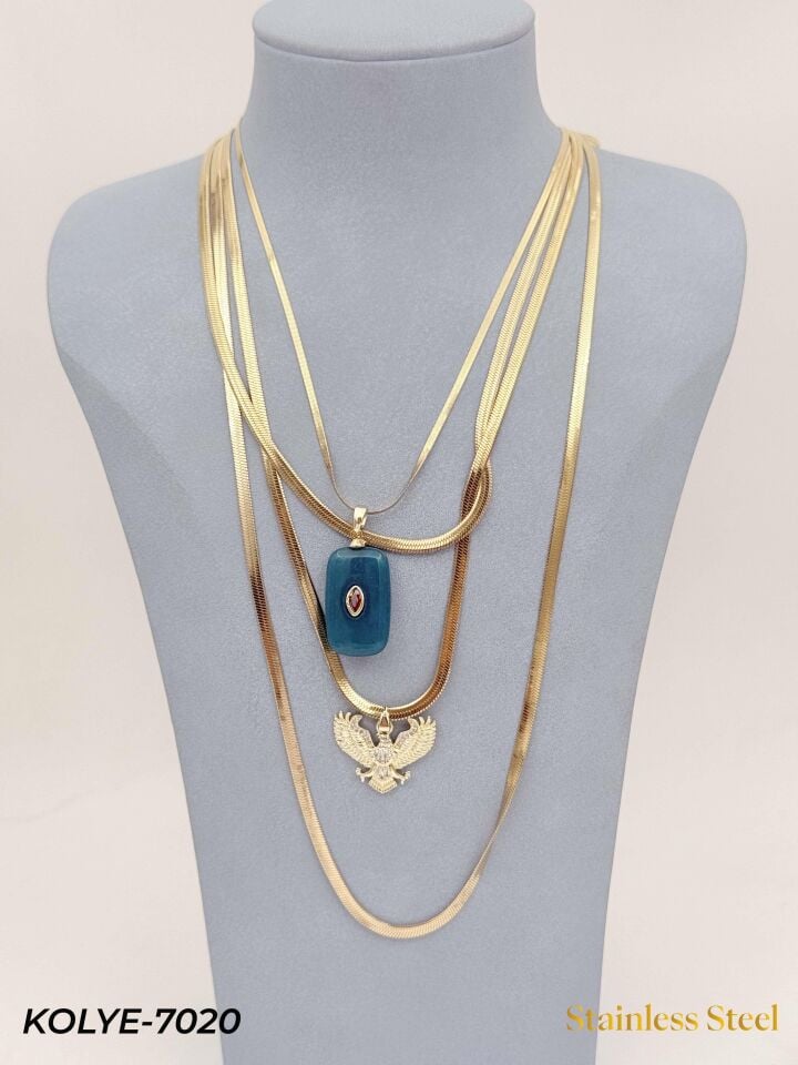 Çelik Çoklu Kolye // KOLYE-7020