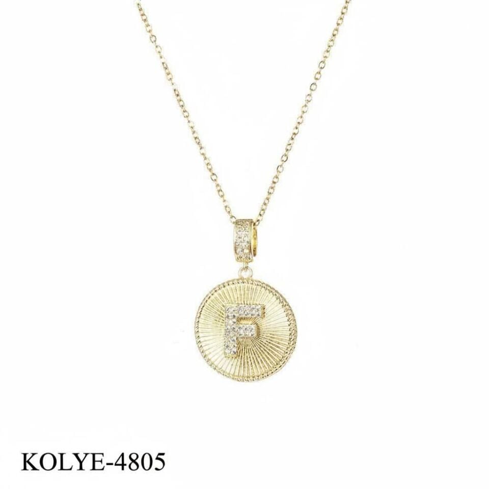 Çelik Harf Kolye 45 cm (F) // KOLYE-4805