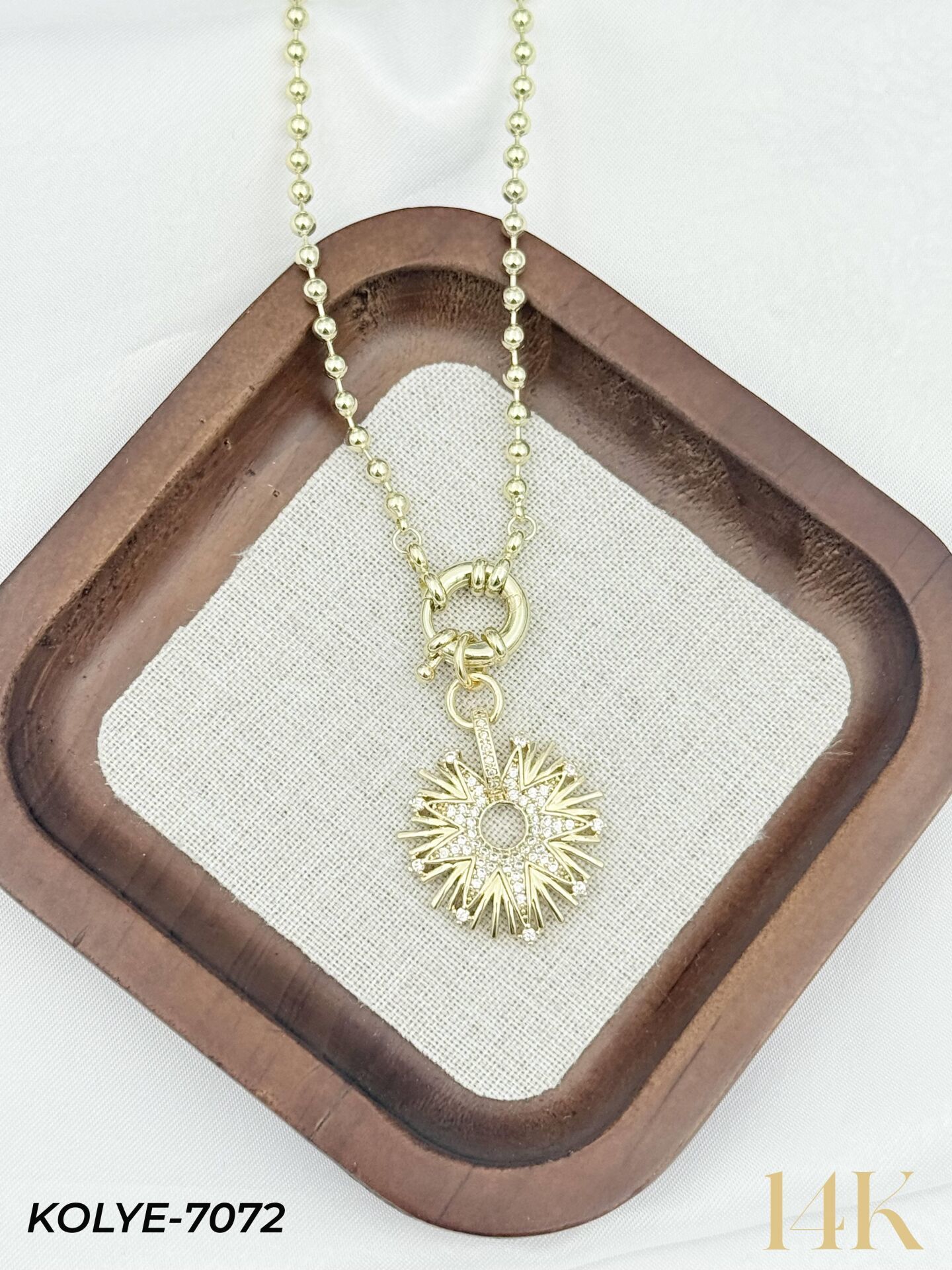 14K Tasarım Gemici Kilit Kolye 50cm // KOLYE-7072