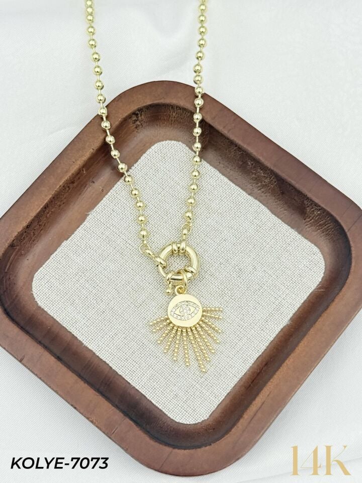 14K Tasarım Gemici Kilit Kolye 50cm // KOLYE-7073