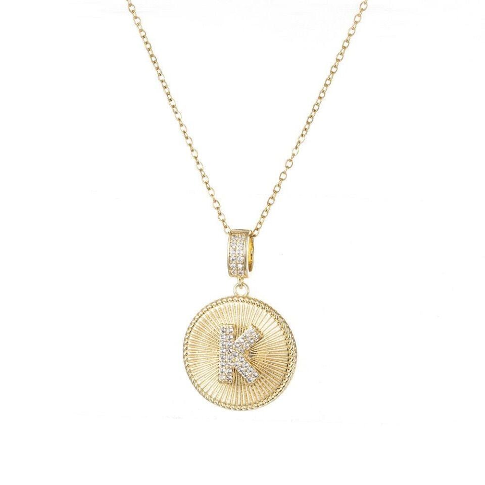 Çelik Harf Kolye 45 cm (K) // KOLYE-4808