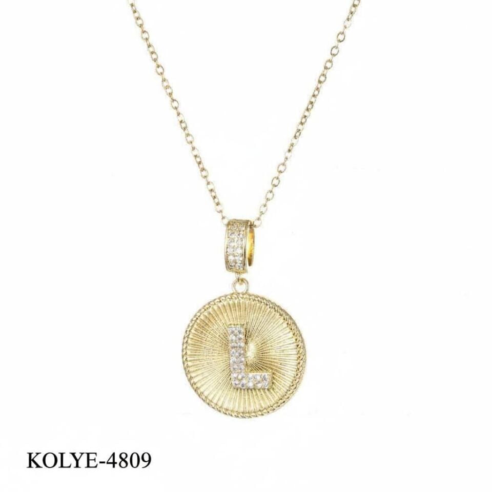 Çelik Harf Kolye 45 cm (L) // KOLYE-4809