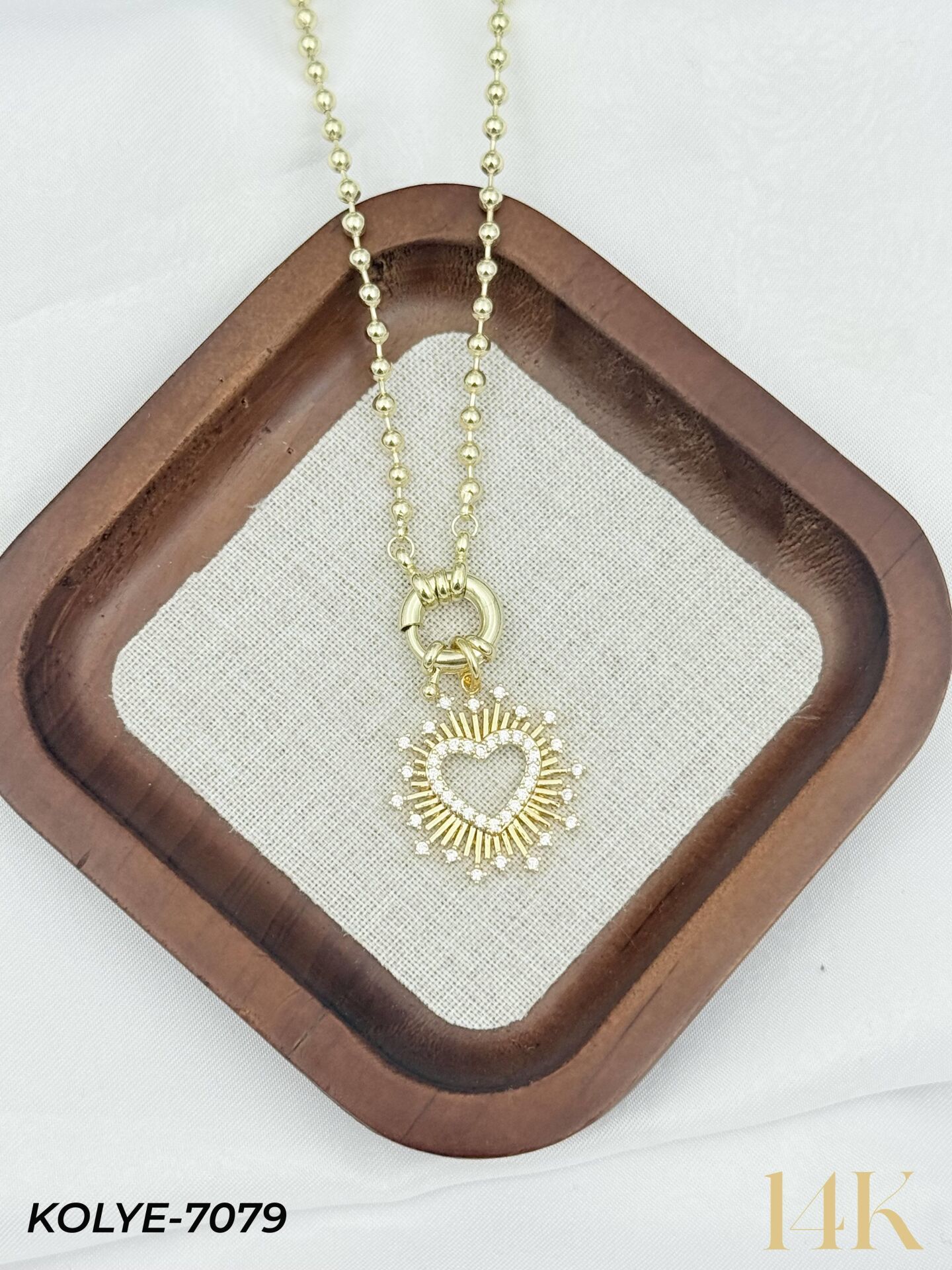 14K Tasarım Gemici Kilit Kolye 50cm // KOLYE-7079