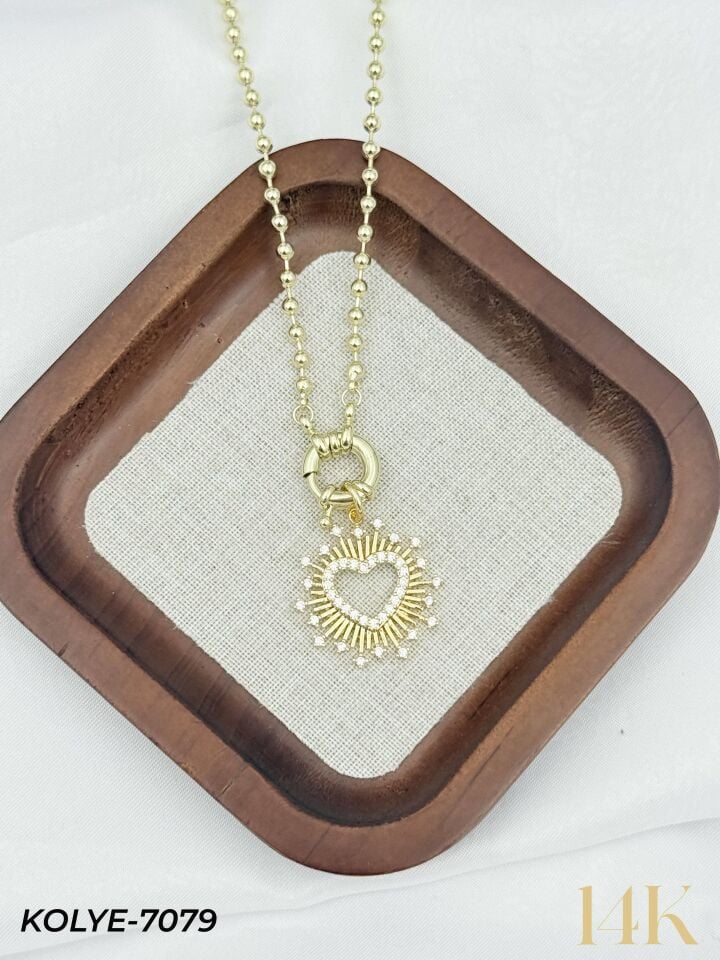 14K Tasarım Gemici Kilit Kolye 50cm // KOLYE-7079