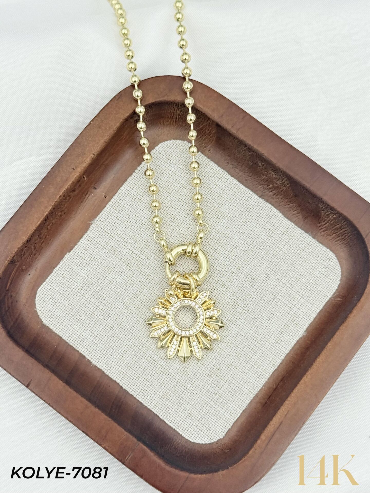 14K Tasarım Gemici Kilit Kolye 50cm // KOLYE-7081