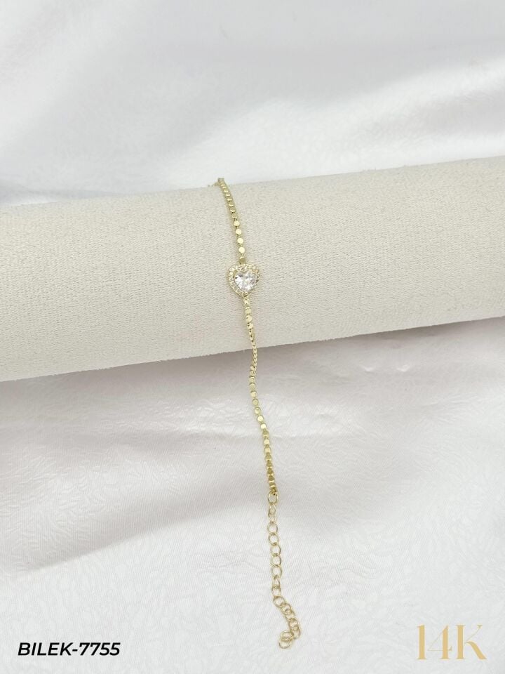 14K Motifli Ezme Zincir Bileklik // BILEK-7755