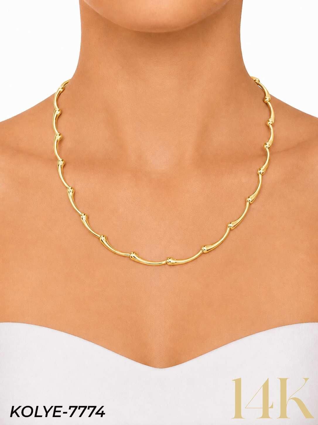 Bottega Model Kolye Gold // KOLYE-7774