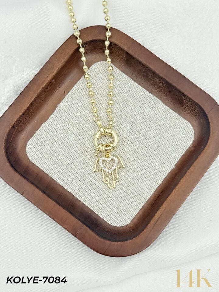 14K Tasarım Gemici Kilit Kolye 50cm // KOLYE-7084