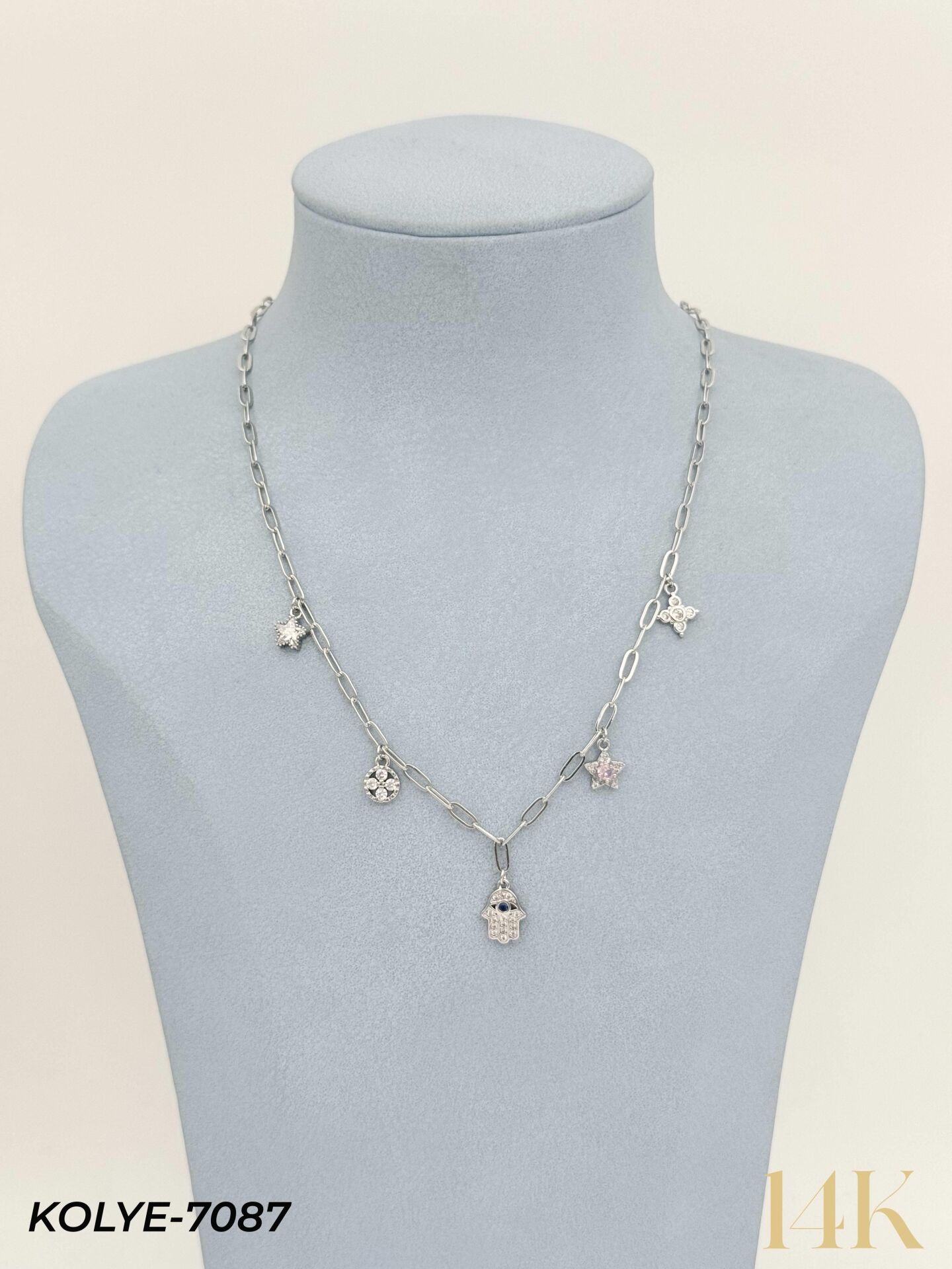 14K Charmlı Kolye 45cm // KOLYE-7087