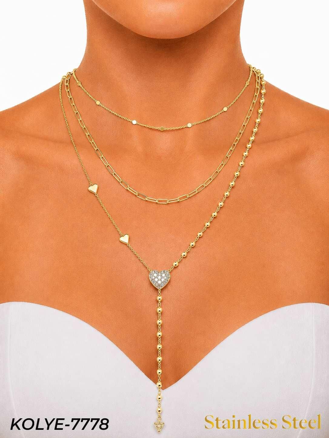 14K Çoklu Kolye Gold // KOLYE-7778