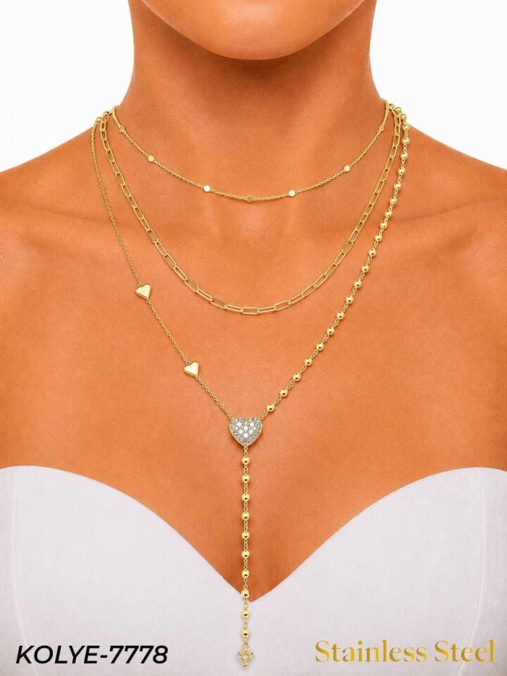 14K Çoklu Kolye Gold // KOLYE-7778
