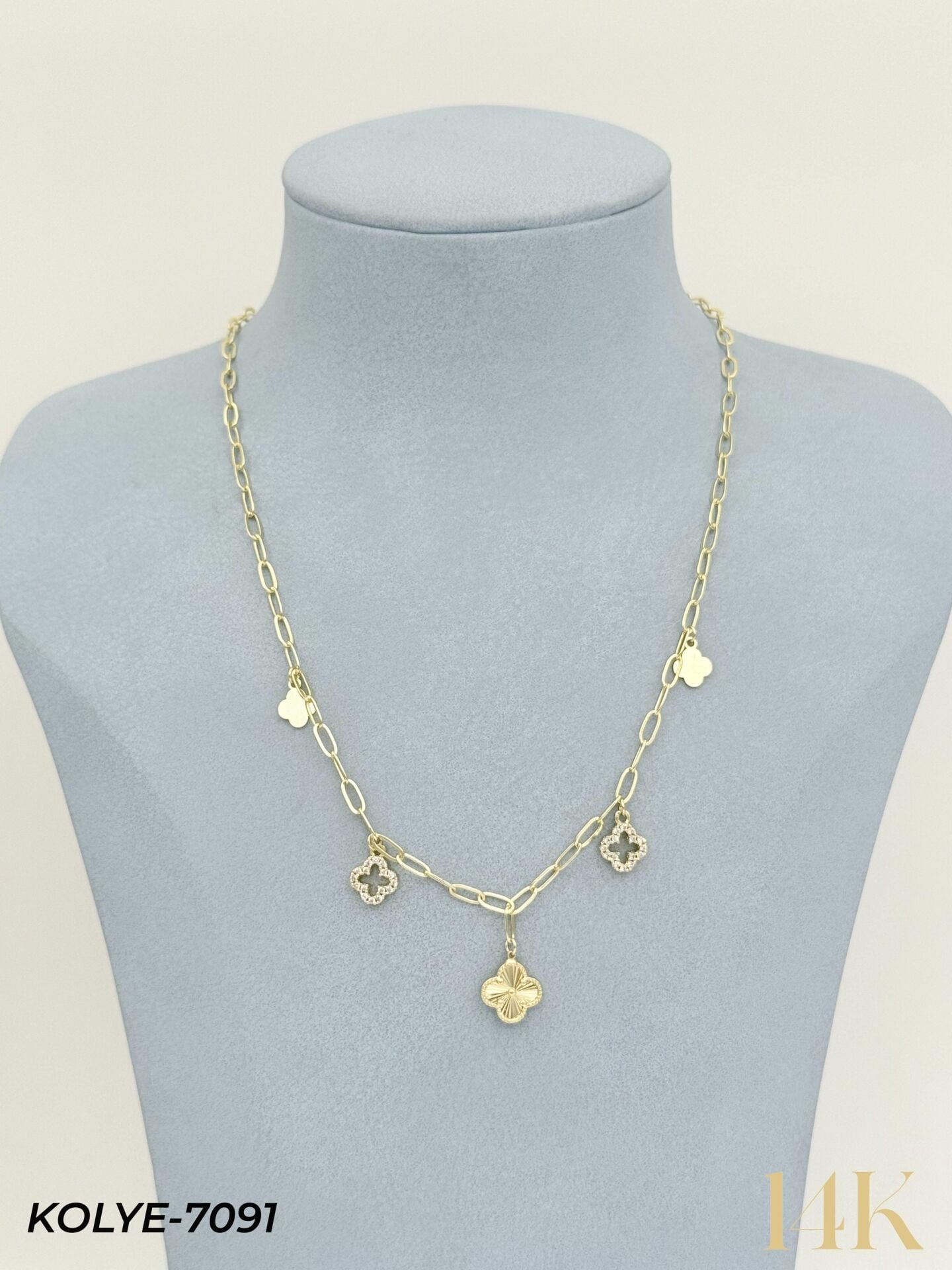 14K Charmlı Kolye 45cm // KOLYE-7091