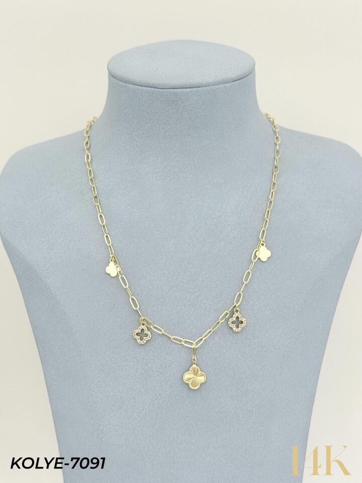 14K Charmlı Kolye 45cm // KOLYE-7091