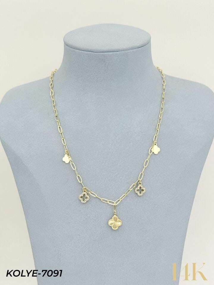 14K Charmlı Kolye 45cm // KOLYE-7091