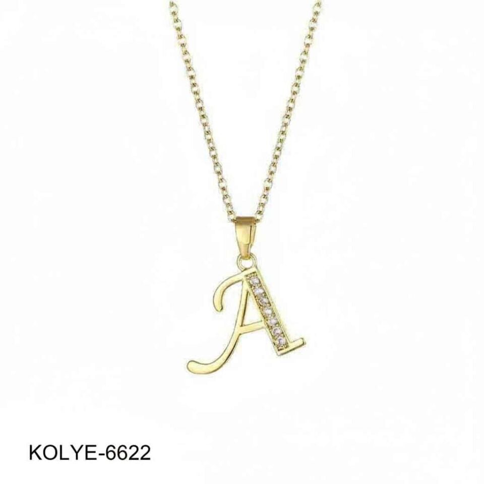 Çelik Harf Kolye 45cm // KOLYE-6622