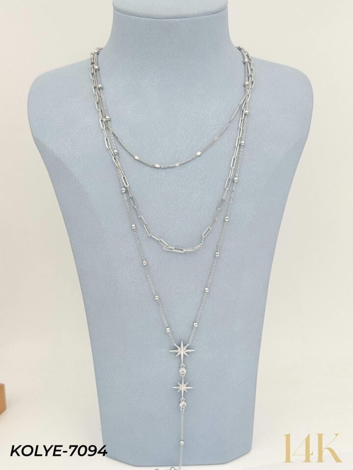 14K Çoklu Kolye 45cm // KOLYE-7094