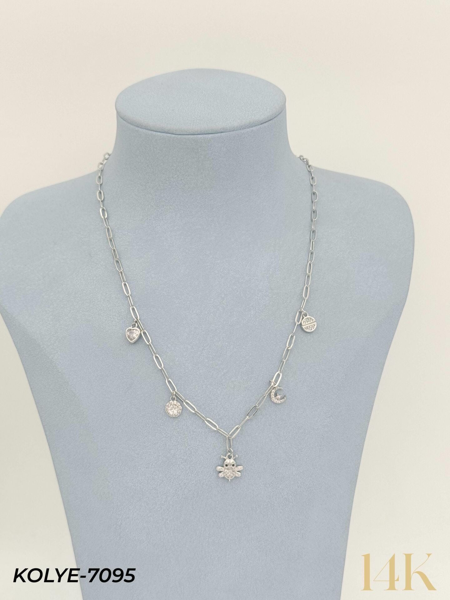 14K Charmlı Kolye 45cm // KOLYE-7095