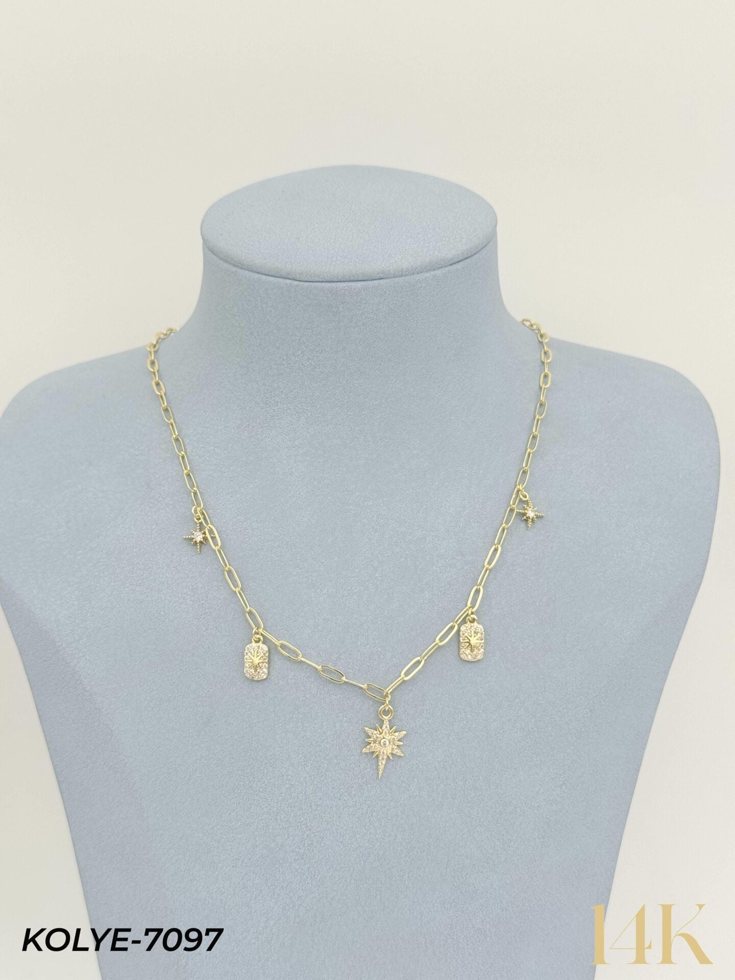 14K Charmlı Kolye 45cm // KOLYE-7097