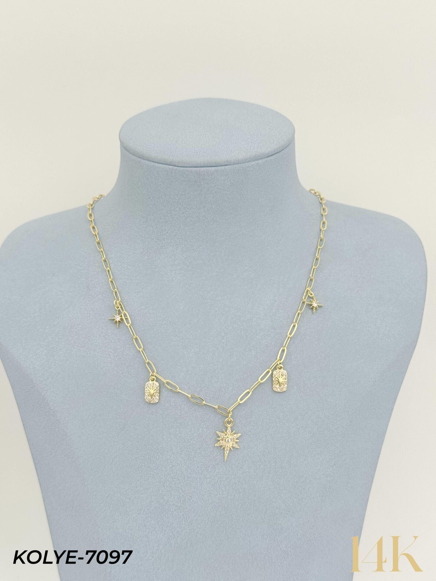 14K Charmlı Kolye 45cm // KOLYE-7097