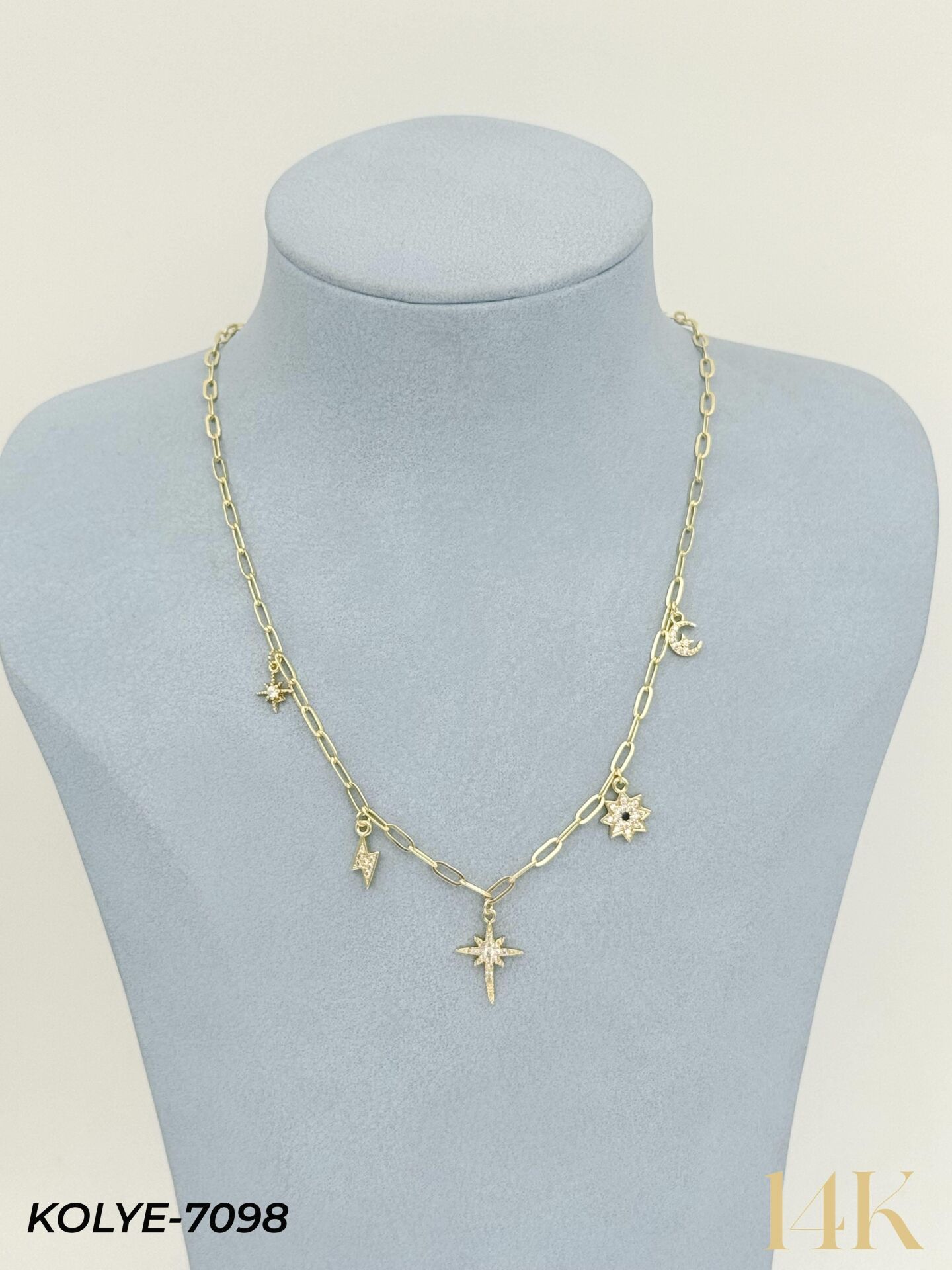 14K Charmlı Kolye 45cm // KOLYE-7098