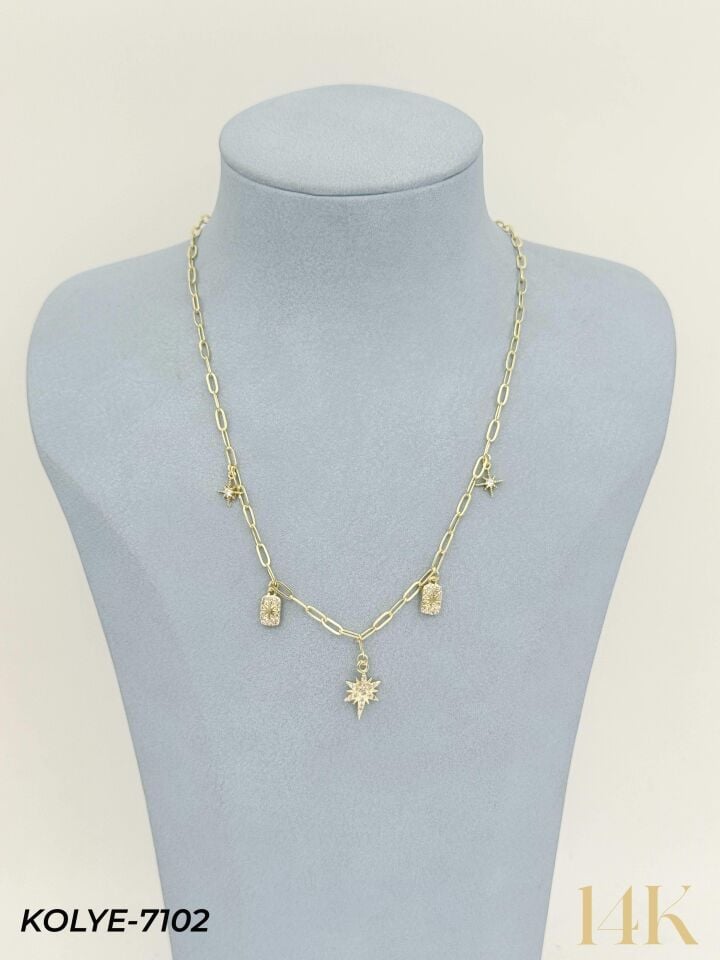 14K Charmlı Kolye 45cm // KOLYE-7102