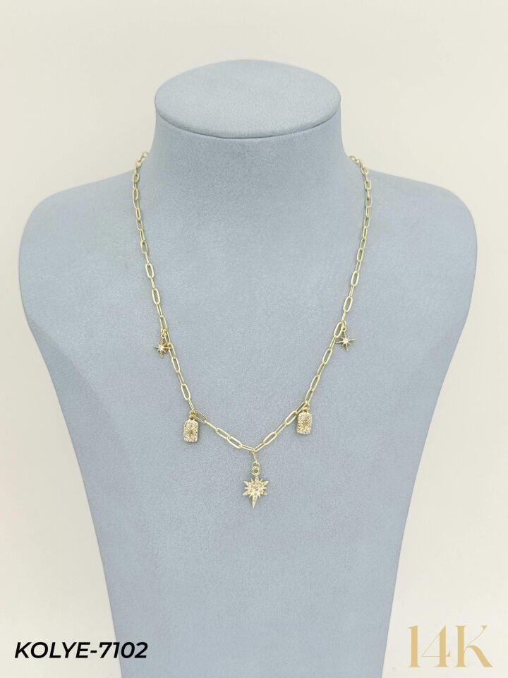 14K Charmlı Kolye 45cm // KOLYE-7102