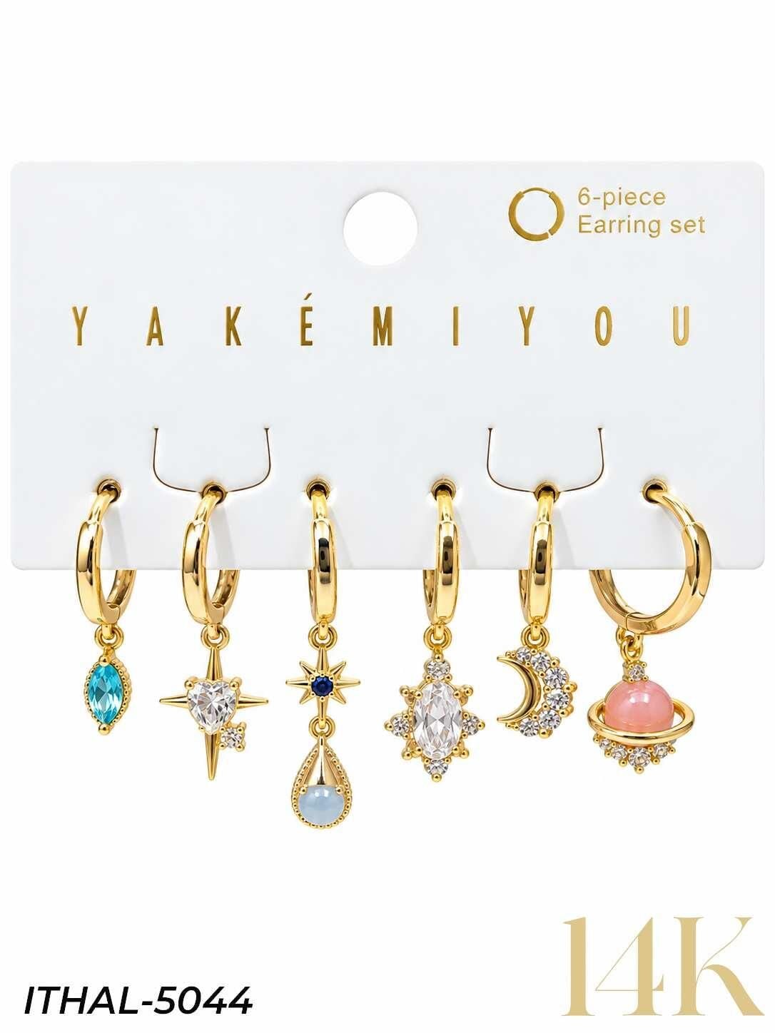 YAKEMIYOU 6'LI Set Küpe // ITHAL-5044