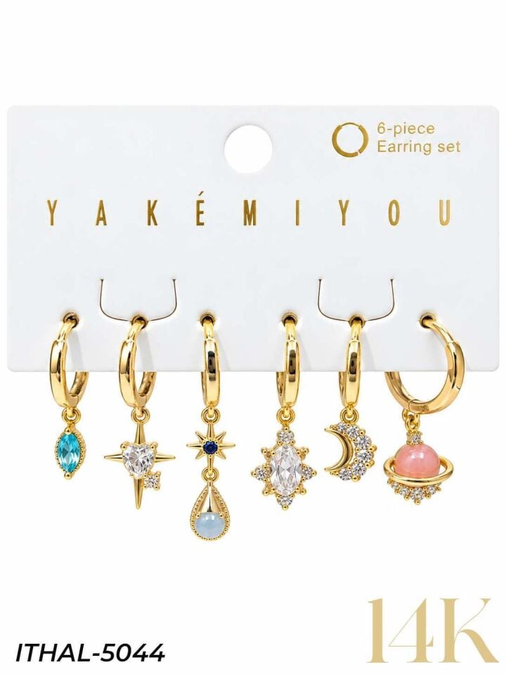 YAKEMIYOU 6'LI Set Küpe // ITHAL-5044