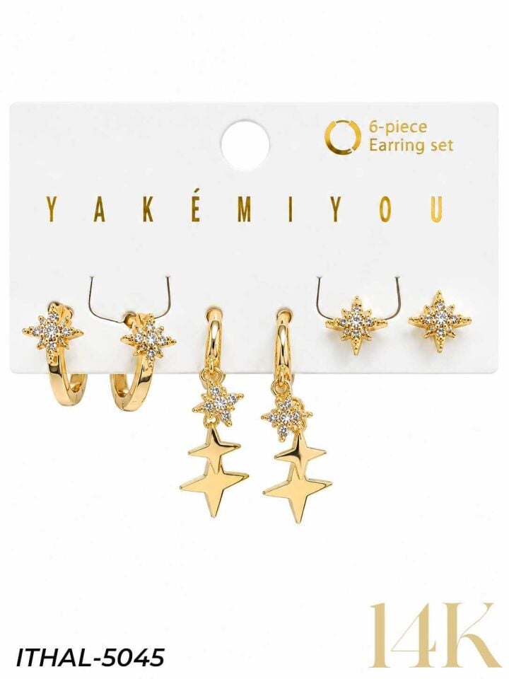 YAKEMIYOU 6'LI Set Küpe // ITHAL-5045