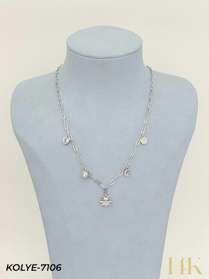 14K Charmlı Kolye 45cm // KOLYE-7106