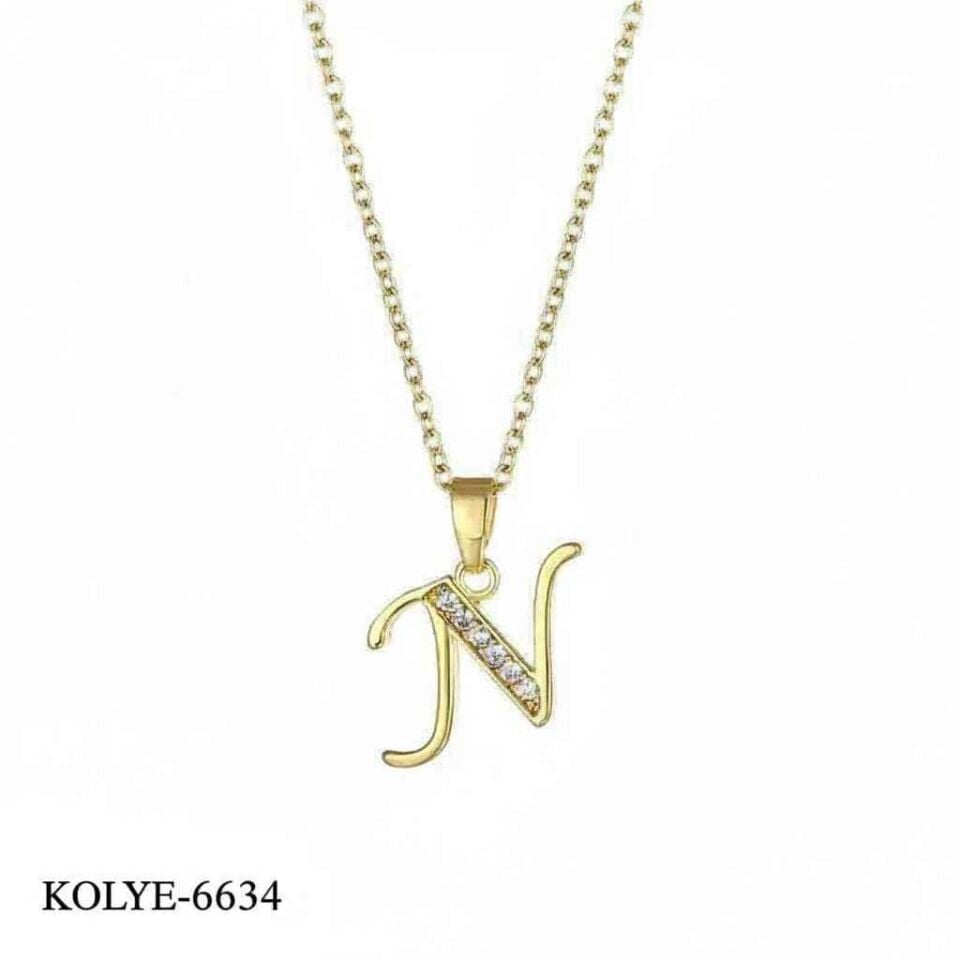 Çelik Harf Kolye 45cm // KOLYE-6634