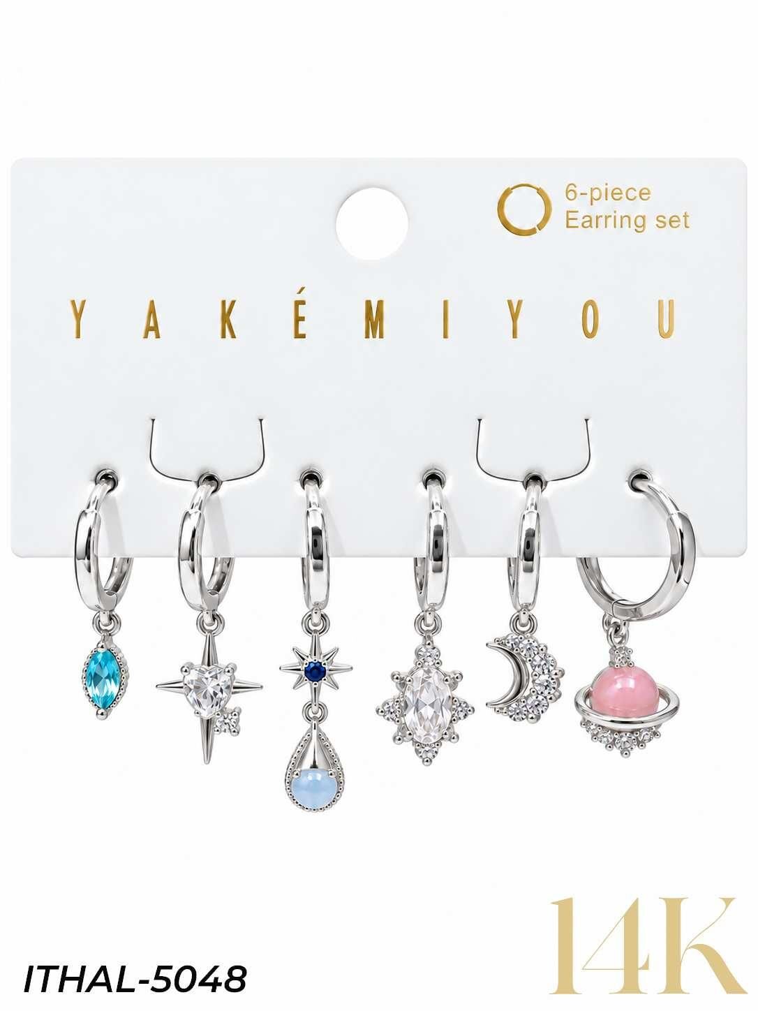 YAKEMIYOU 6'LI Set Küpe // ITHAL-5048